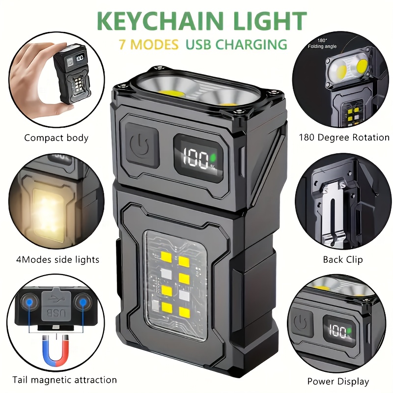 Zinc Outdoor Lighting - Mini linterna de bolsillo LED recargable,