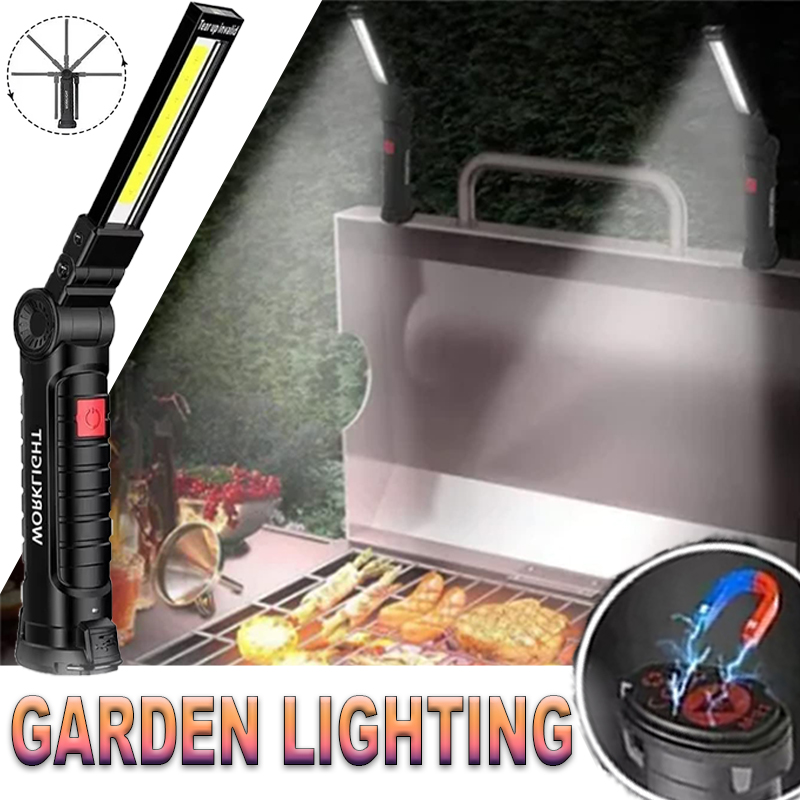 Zinc Outdoor Lighting - Linterna LED portátil con gancho magnético,