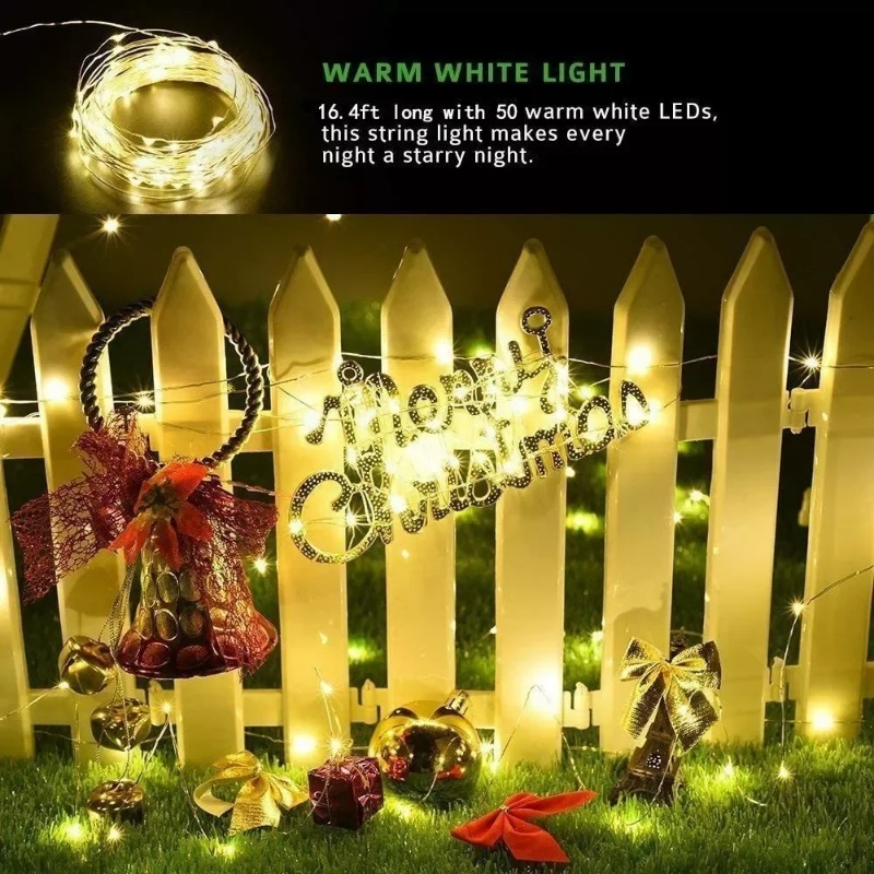 Outdoor Lighting No Wiring - Guirnalda de luces LED solares para