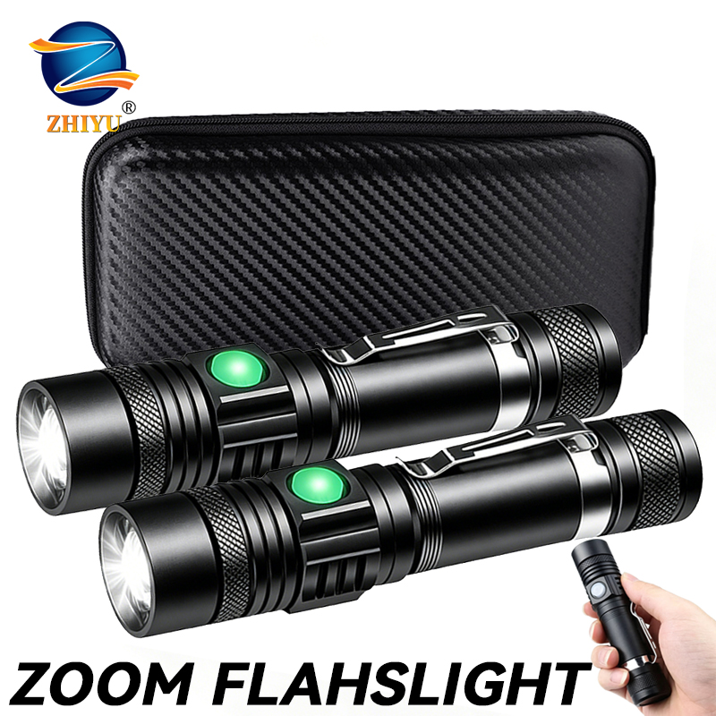 Zinc Outdoor Lighting - Linterna LED T6 Recargable, Linterna con