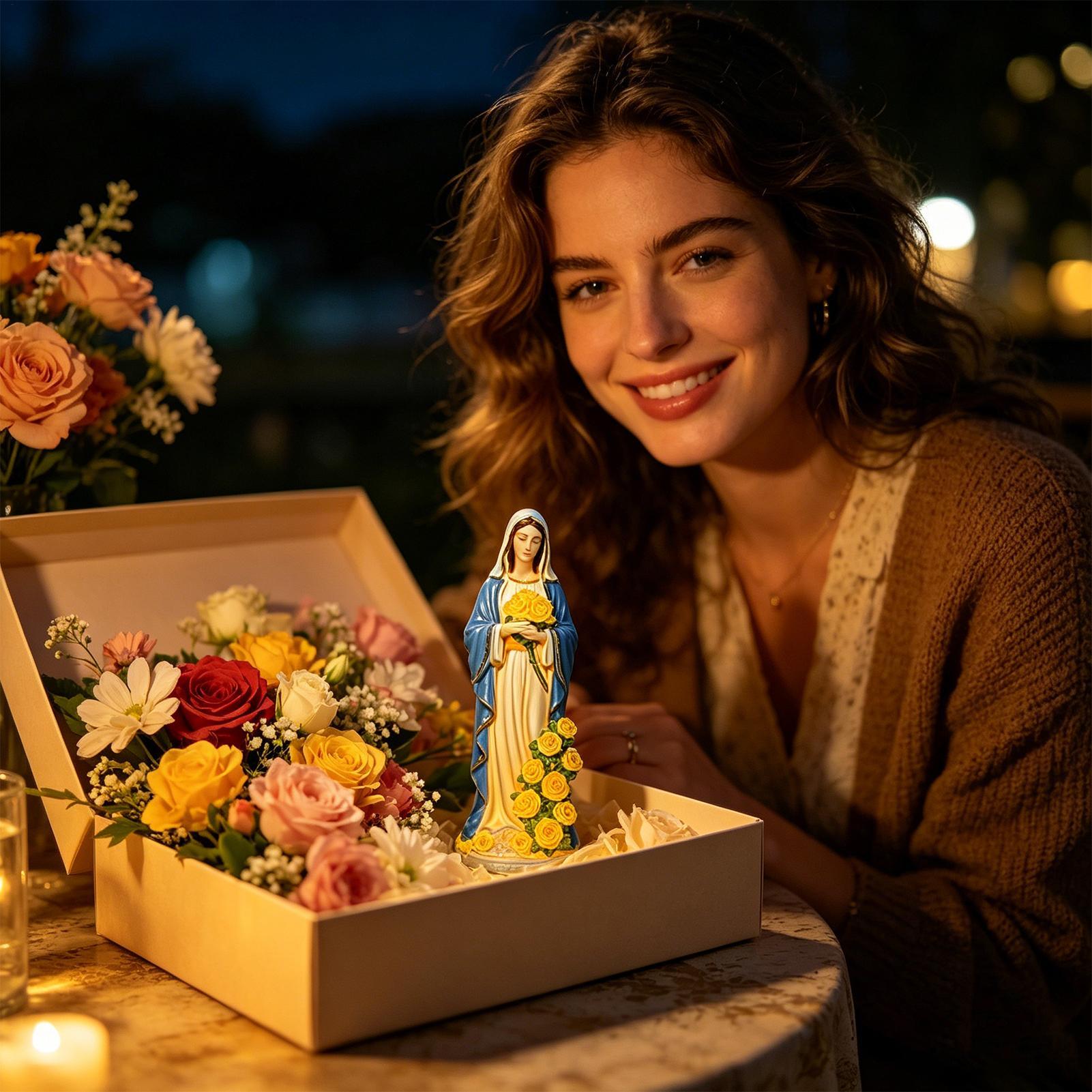 Estatua solar de la Virgen Mar - Halo Outdoor Lighting reseña y precio