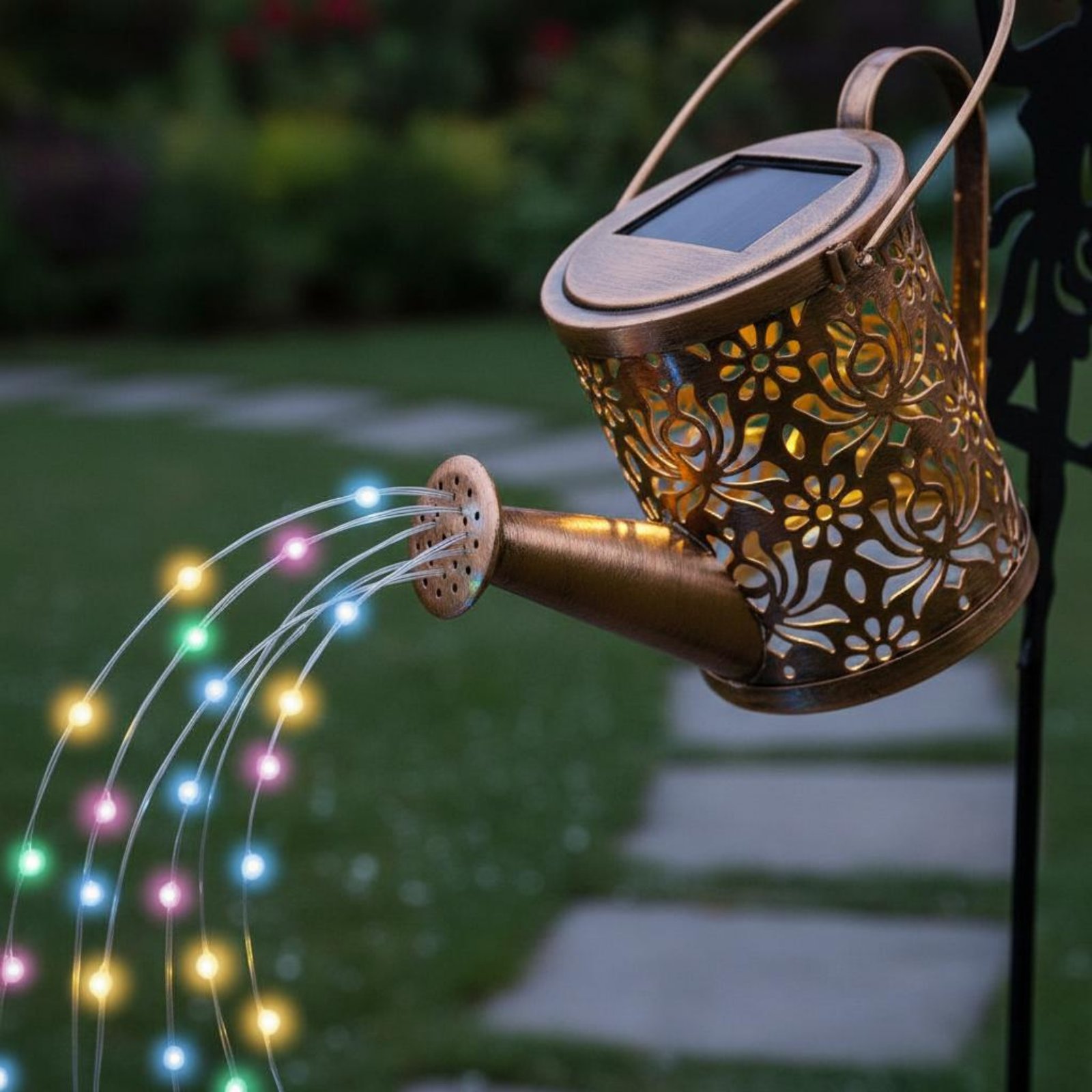 Luz solar decorativa con proye - Outdoor Lighting For Patio reseña y precio