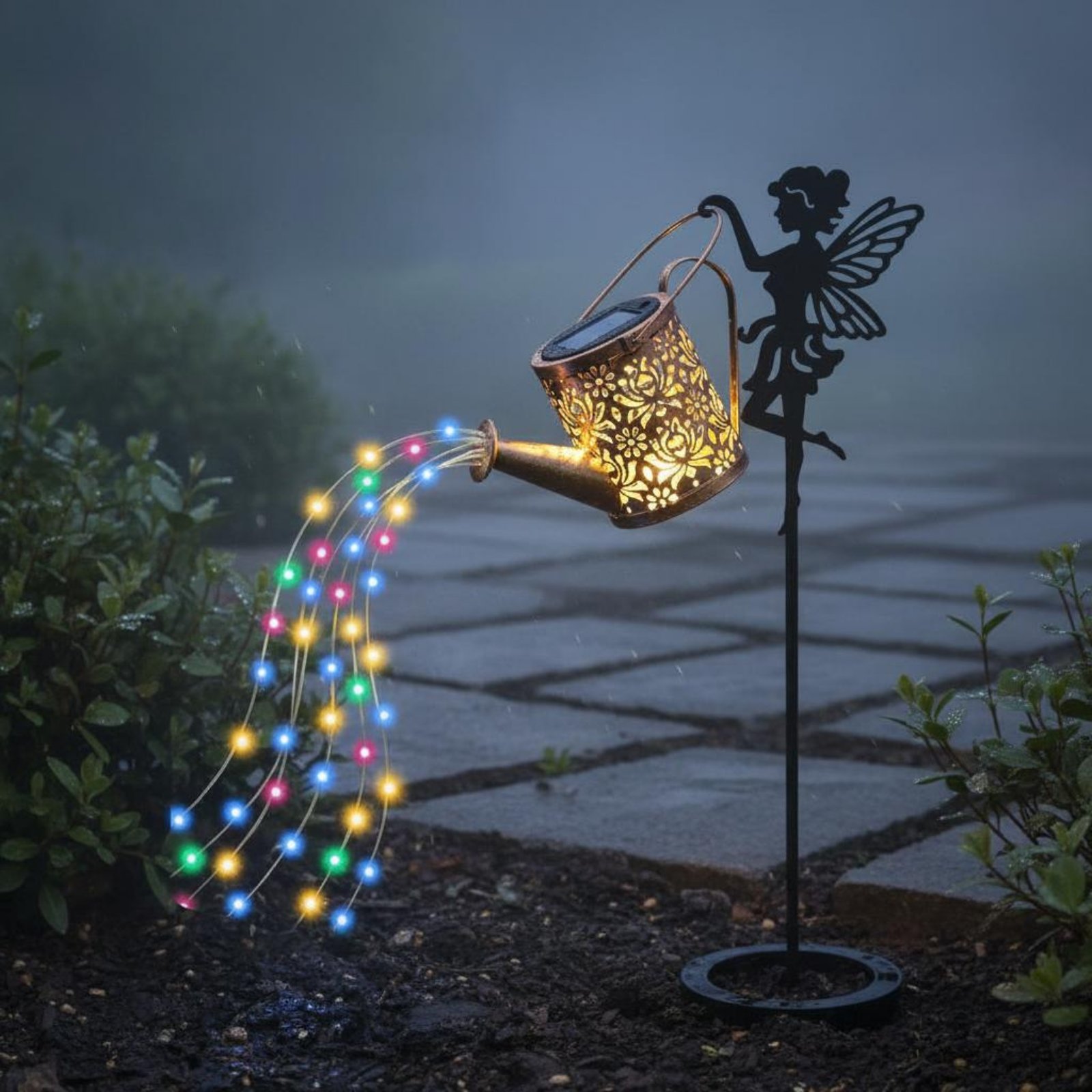 Luz solar decorativa con proye - Outdoor Lighting For Patio reseña y precio