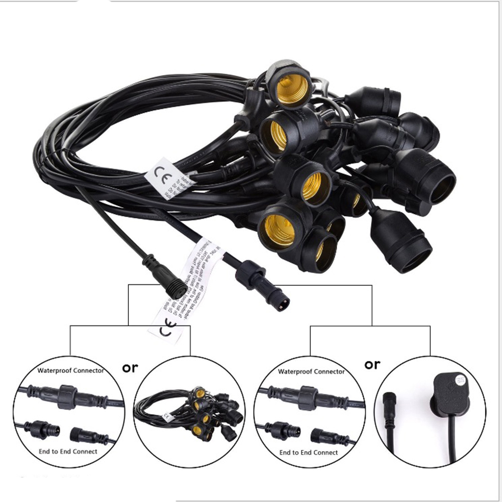 10/20/30m E27 grado comercial  - Outdoor Lighting No Wiring reseña y precio