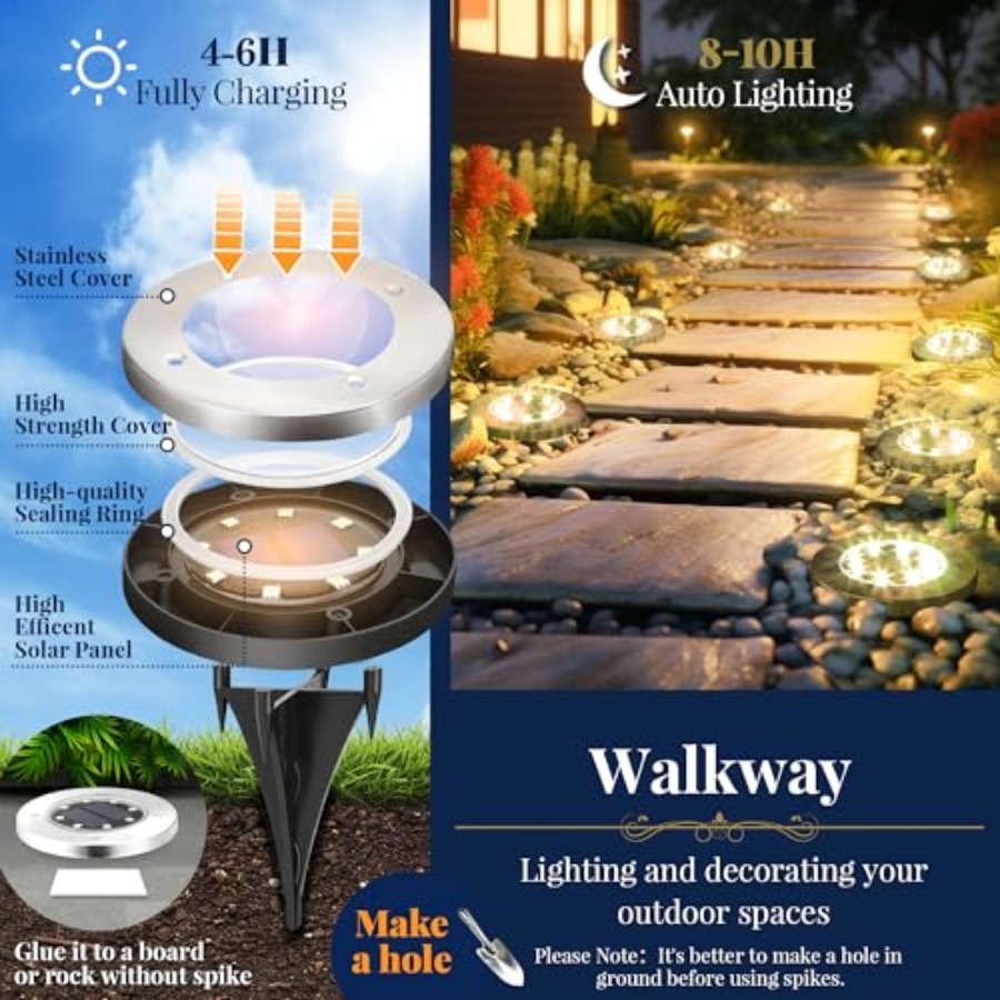 Luces Solares para Jardín, Luc - Outdoor Lighting For Patio reseña y precio